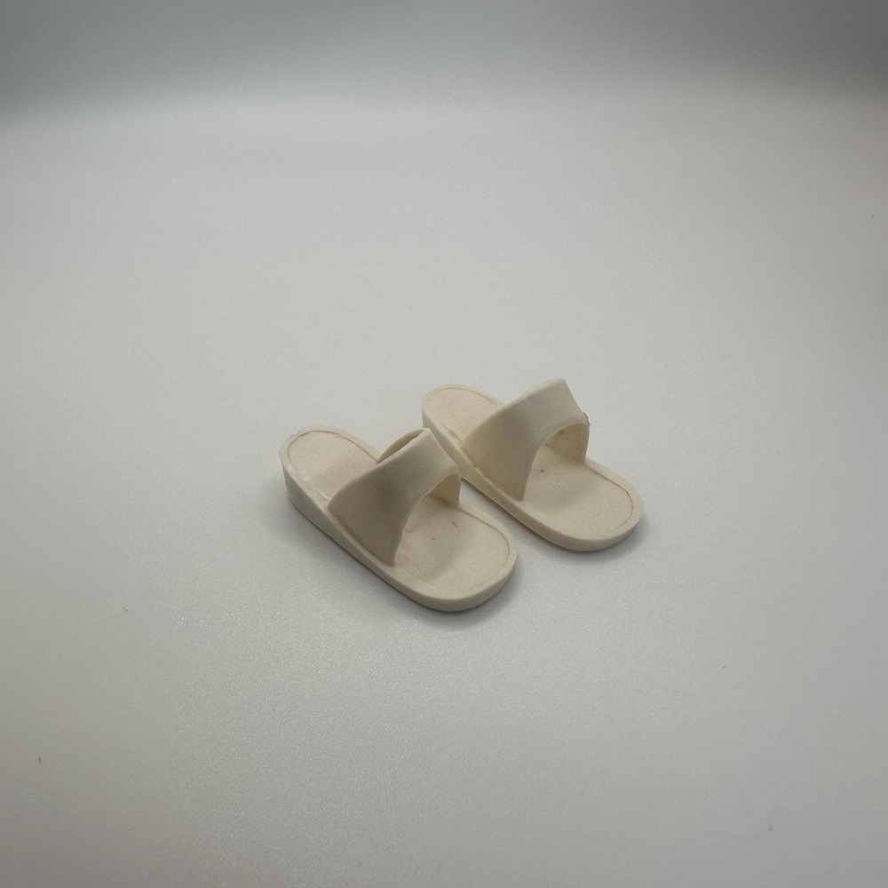 VTG White Sindy Doll Flip‎ Flop Sandals Barbie Slides Mules
